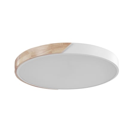 Lampa sufitowa LED metalowa biała z jasnym drewnem PATTANI
