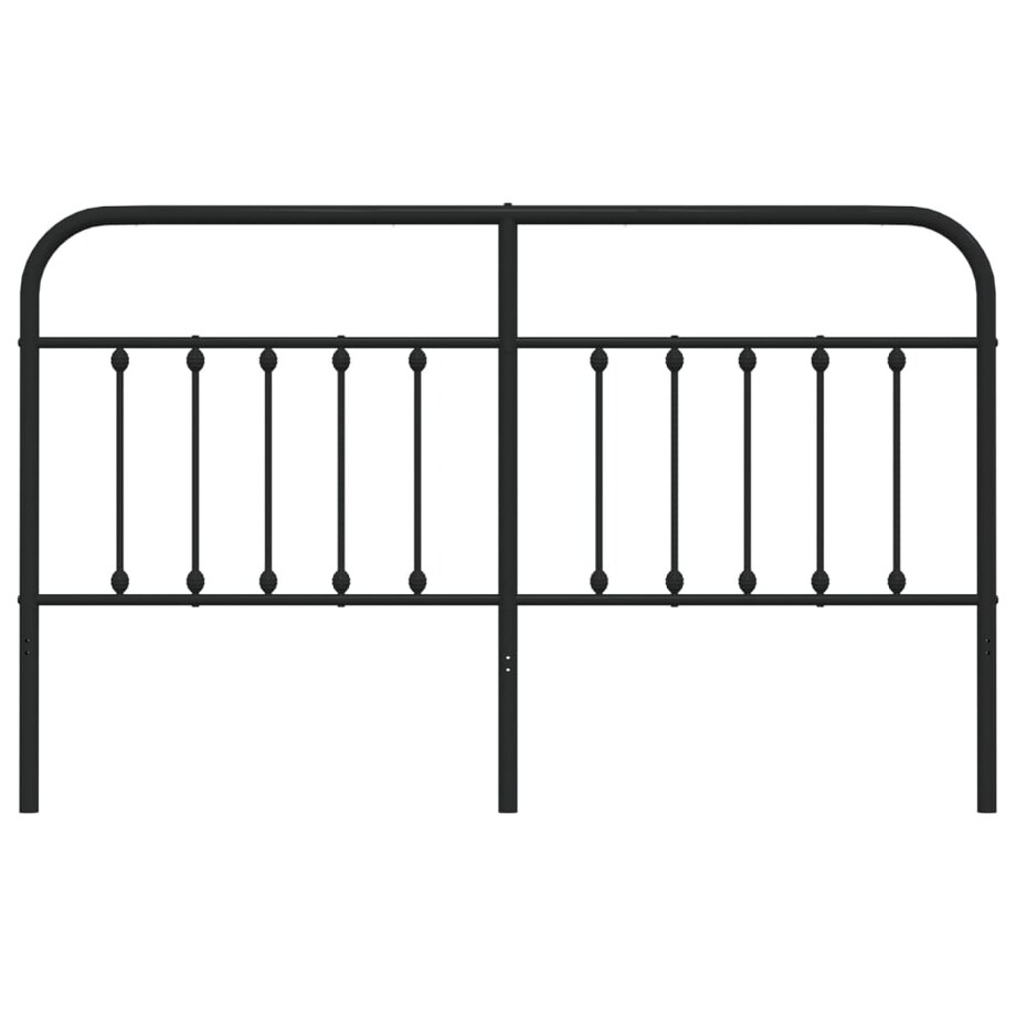 vidaXL Metalowe wezgłowie, czarne, 160 cm