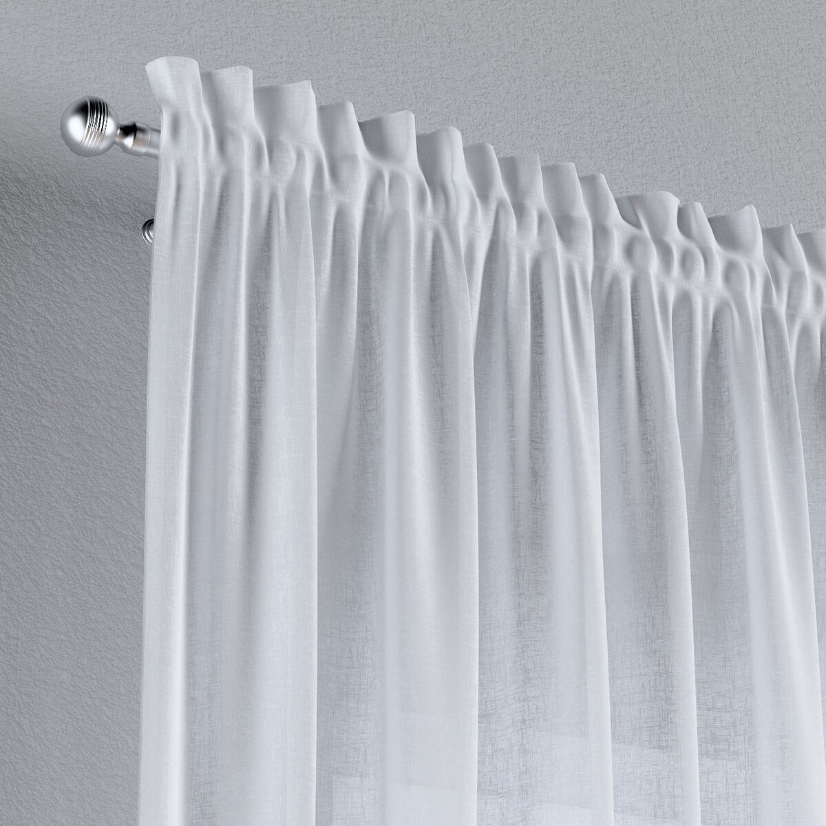 Zasłona na kanale z grzywką 1 szt. 130x260 prześwitujący biały