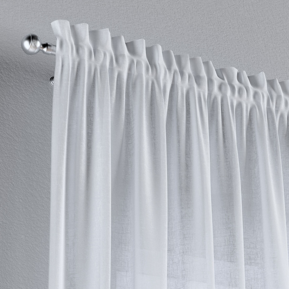 Zasłona na kanale z grzywką 1 szt. 130x260 prześwitujący biały