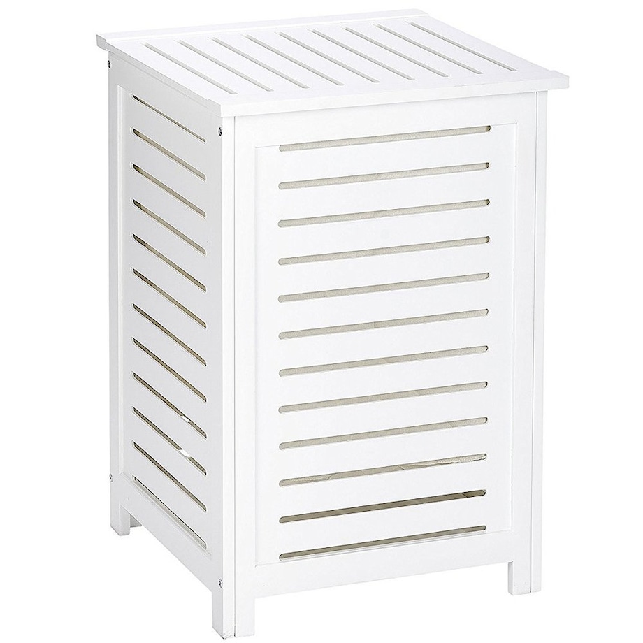 Drewniany kosz na pranie OSLO - schowek na ręczniki, WENKO