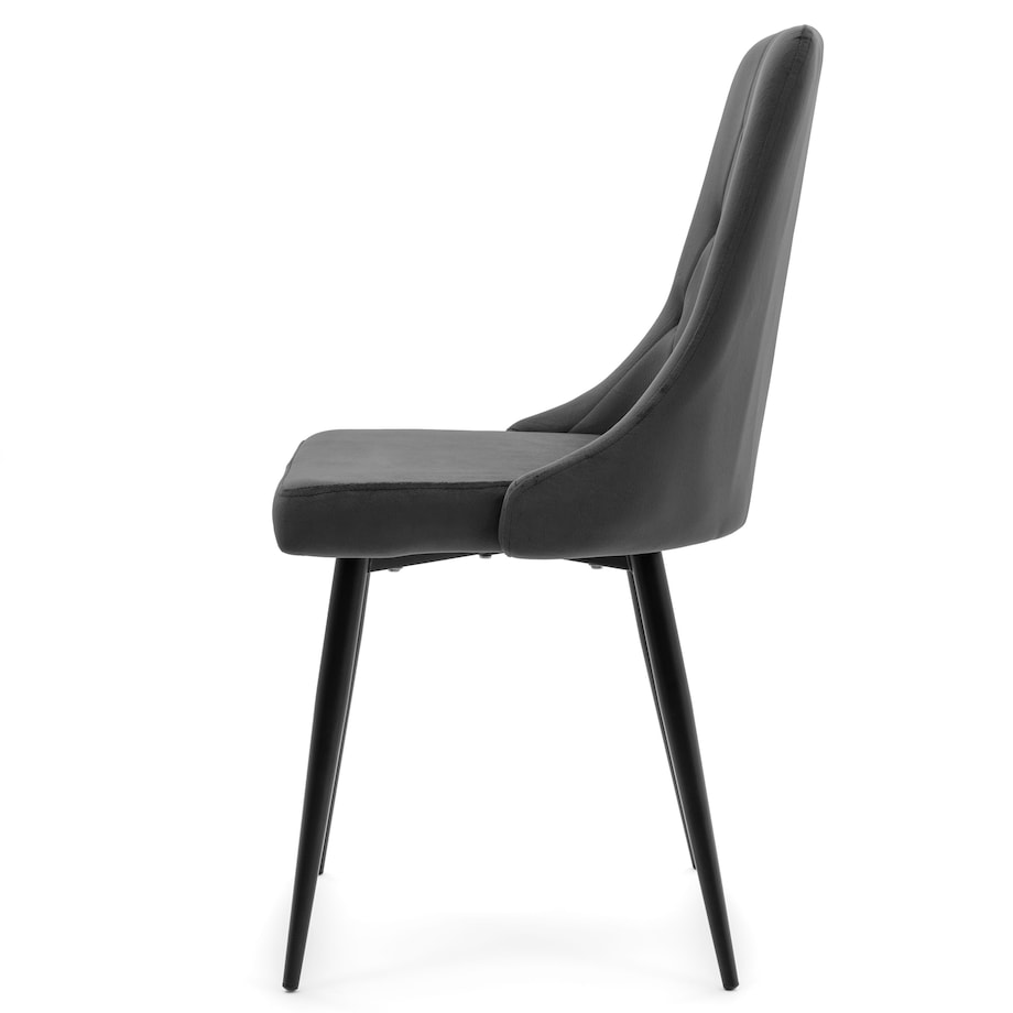 Krzesło tapicerowane welurowe do salonu jadalni CAREN szare