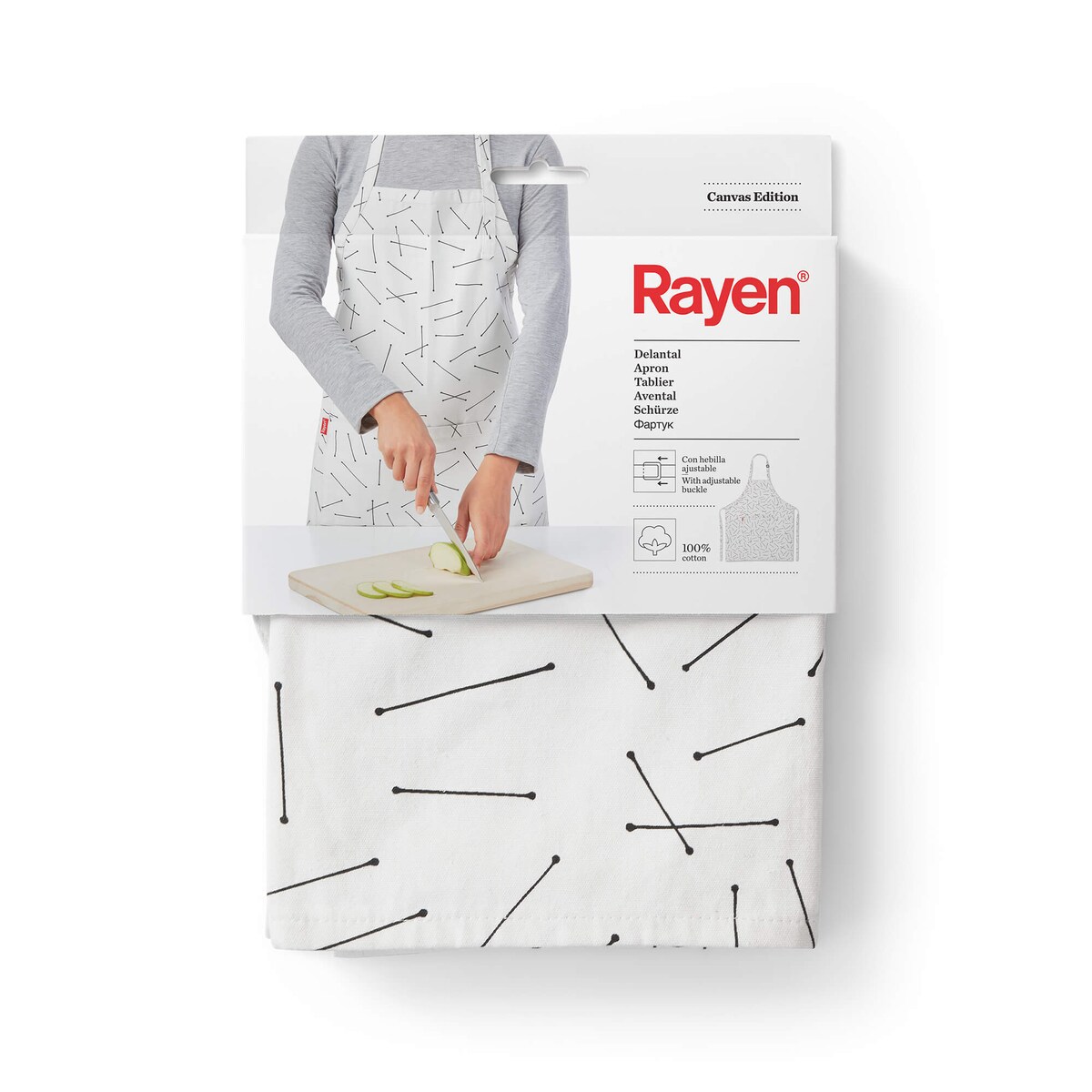 Biały fartuch kuchenny Rayen - 84 x 70 cm