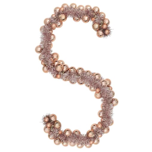 vidaXL Girlanda z bombek świątecznych Różowe złoto 186 cm polistyren