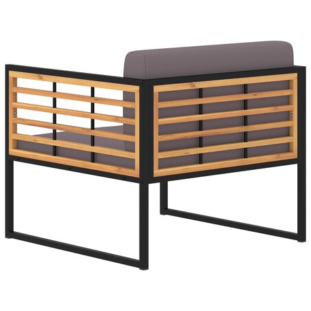 vidaXL Krzesła ogrodowe z poduszkami, 2 szt., drewno akacjowe, szare