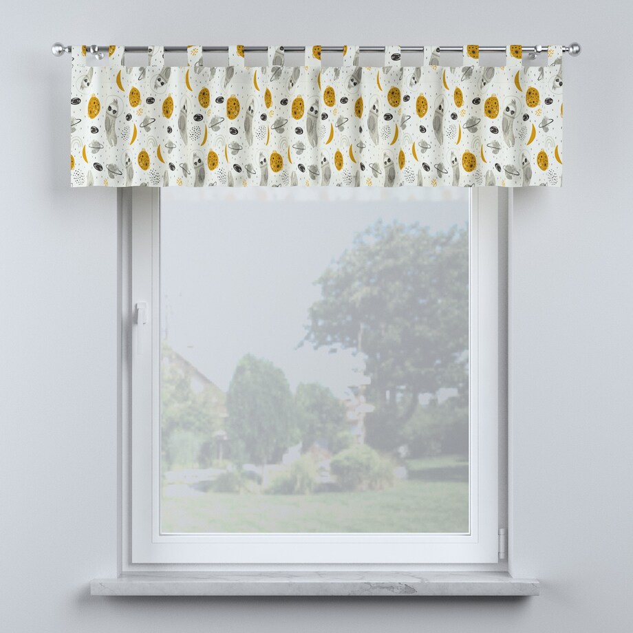 Lambrekin na szelkach 130x40 biało-szara