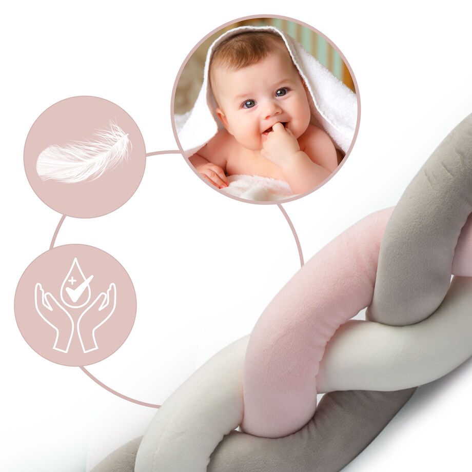 Ochraniacz do łóżeczka warkocz otulacz pleciony 2m Ricokids