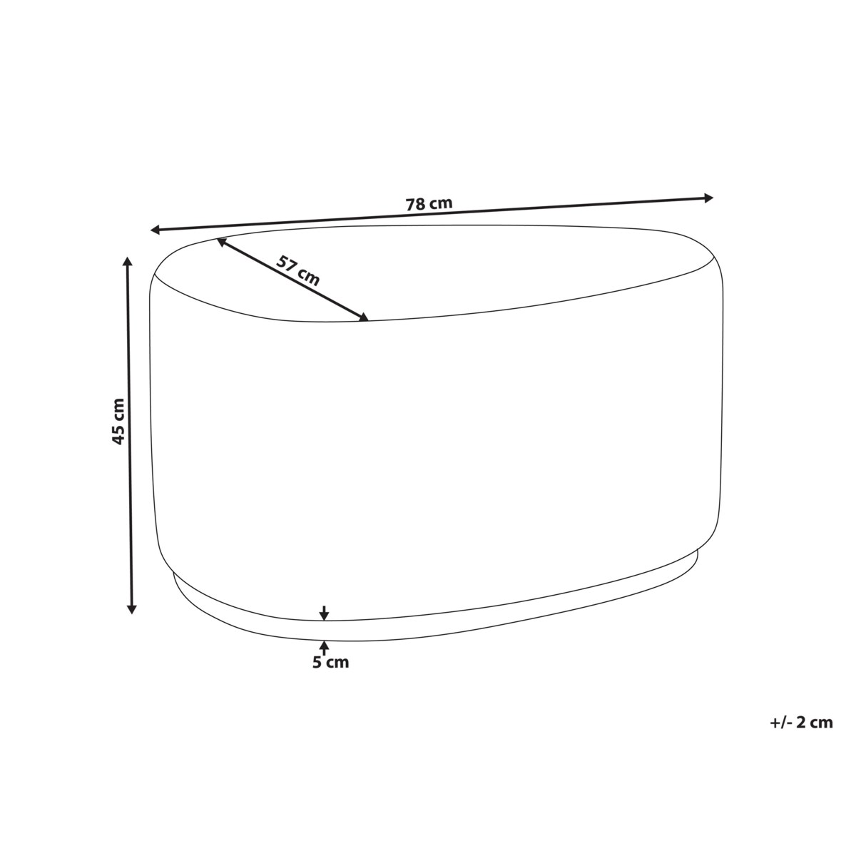 Puf SACO Jasnobeżowy 57 cm 78 cm 45 cm
