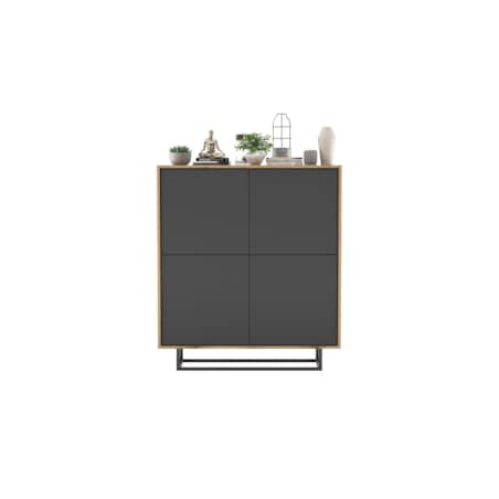 Komoda Loft Szafka RTV Loft Dąb Wotan Grafit MAT 113 cm