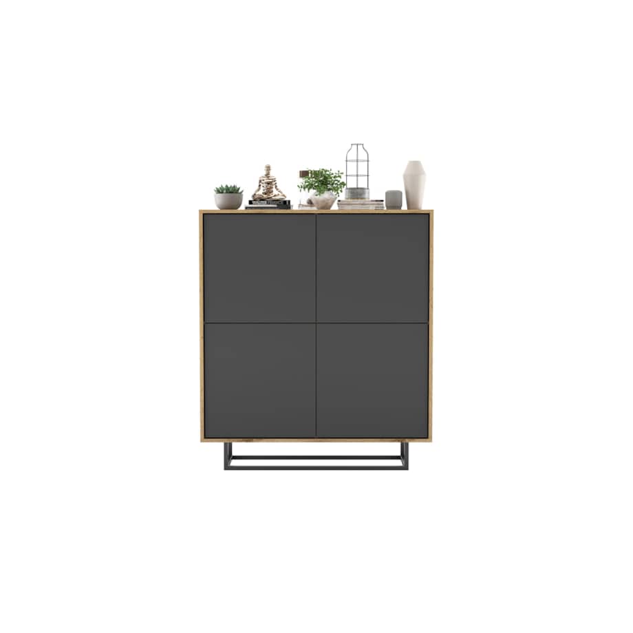 Komoda Loft Szafka RTV Loft Dąb Wotan Grafit MAT 113 cm