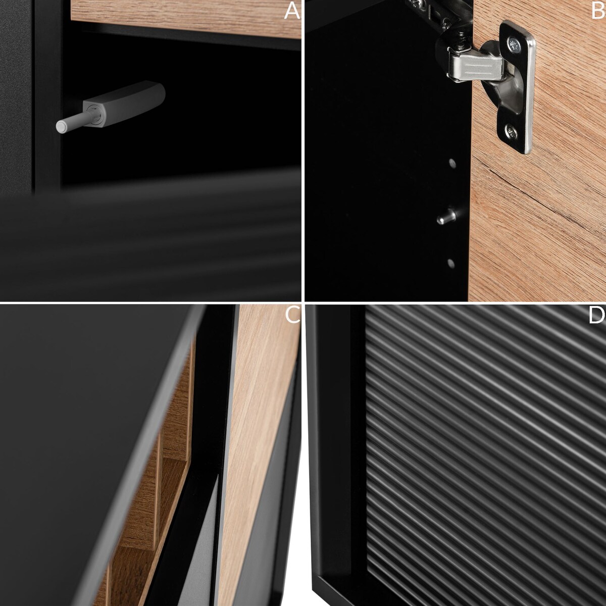 KONSIMO LOFTY Komoda loftowa na wysokich czarnych nogach