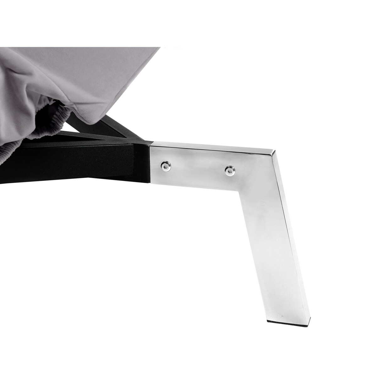 Szezlong welurowy rozkładany jasnoszary LOIRET