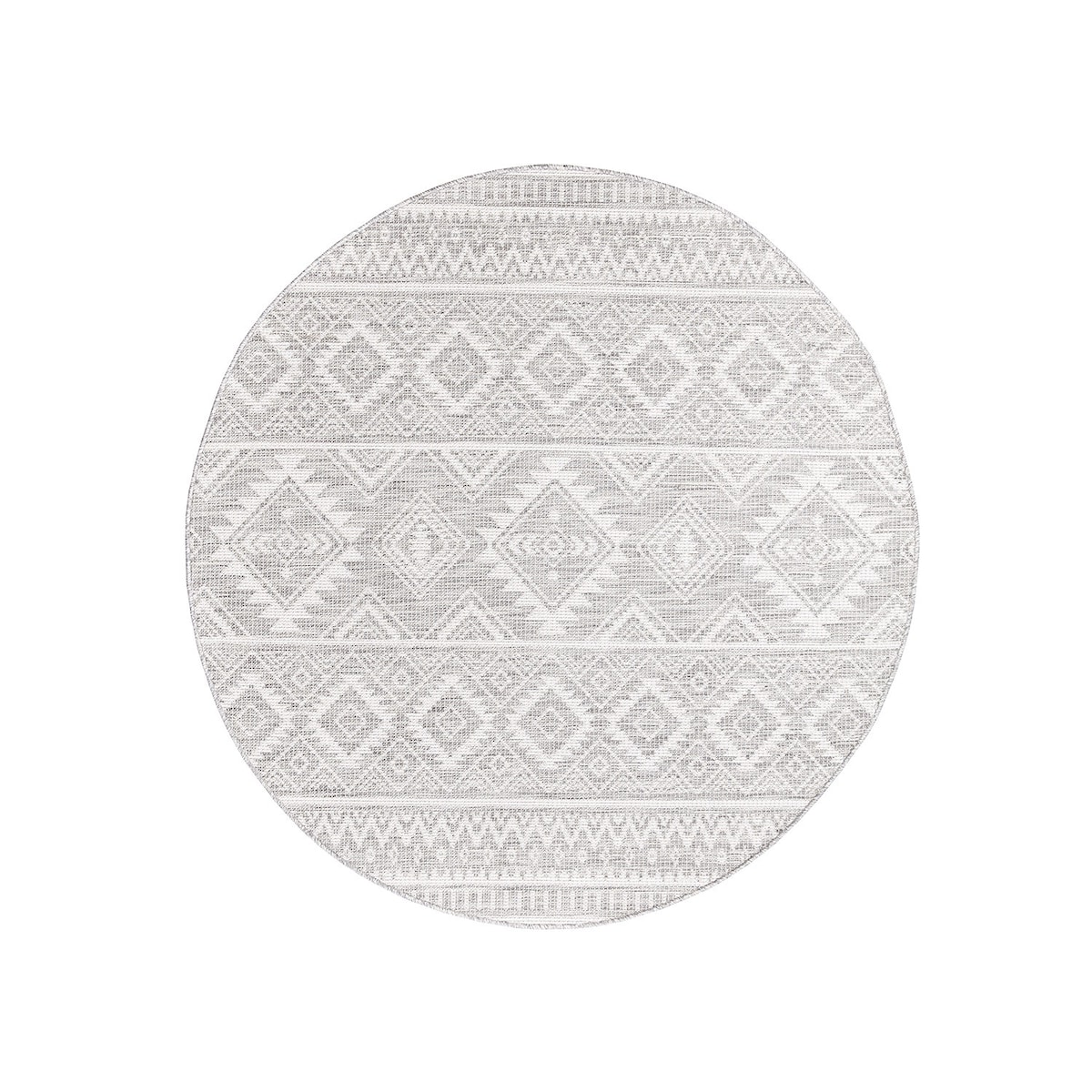 Dywan okrągły na zewnątrz i do wnętrz boho Paloa 35220 Szary 120x120