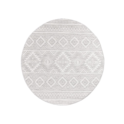 Dywan okrągły na zewnątrz i do wnętrz boho Paloa 35220 Szary 120x120