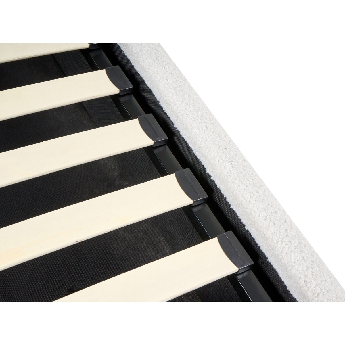 Łóżko z pojemnikiem Boucle LORIENT 180 x 200 cm Złamana biel