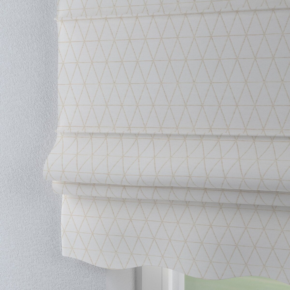 Roleta rzymska Florencja, beżowe trójkąty na kremowo-białym tle, Sunny