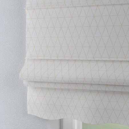 Roleta rzymska Florencja, beżowe trójkąty na kremowo-białym tle, Sunny