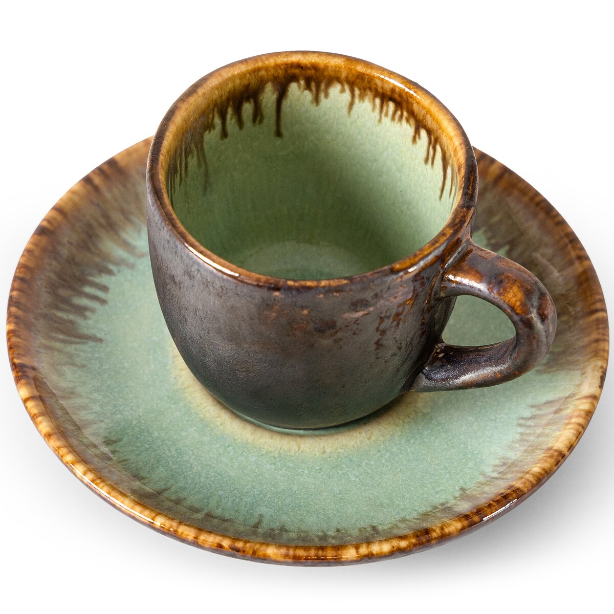 Konsimo PRIMA Zestaw kawowy espresso 6 os. (18 el.), szałwiowy