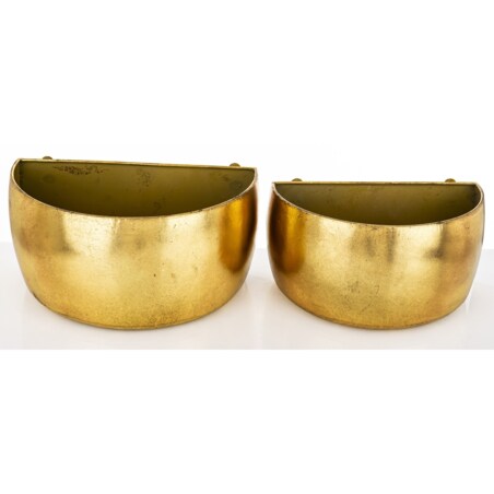 Osłonka metalowa 2 szt. 14x27x18 i 14x27x16 cm do mocowania na ścianie złota