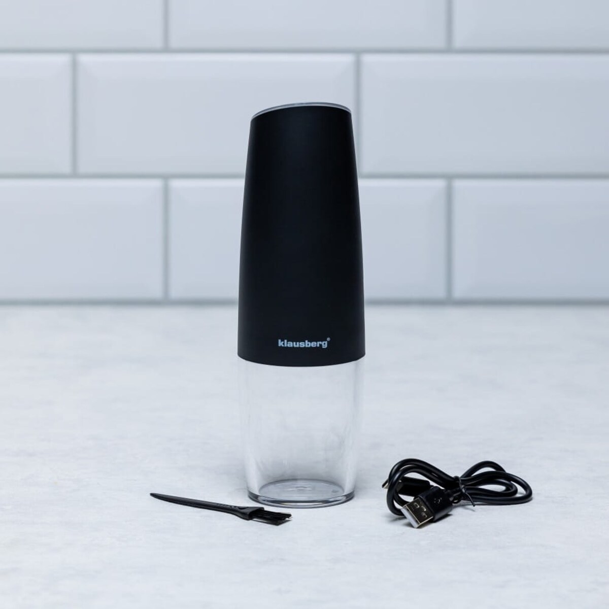 Młynek grawitacyjny do soli i pieprzu akumulatorowy KLAUSBERG