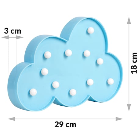 Lampka nocna LED Nukido dekorcyjna ścienna chmurka niebieska 740923