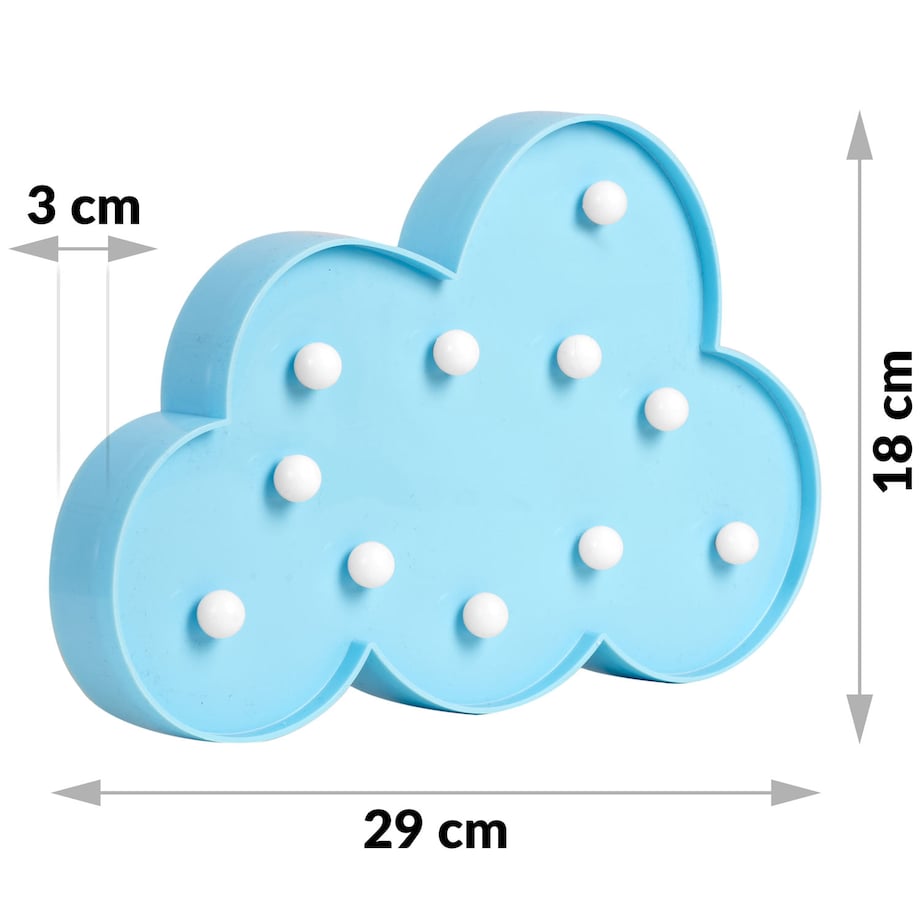 Lampka nocna LED Nukido dekorcyjna ścienna chmurka niebieska 740923