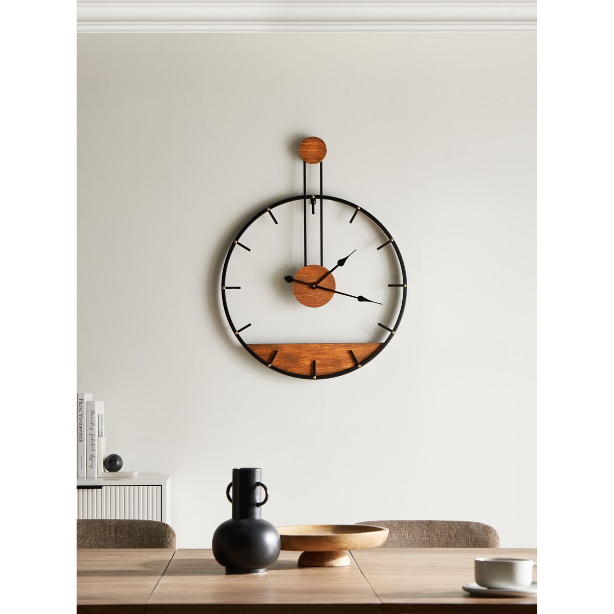 Zegar ścienny TAUGON 60 cm Metal Czarny