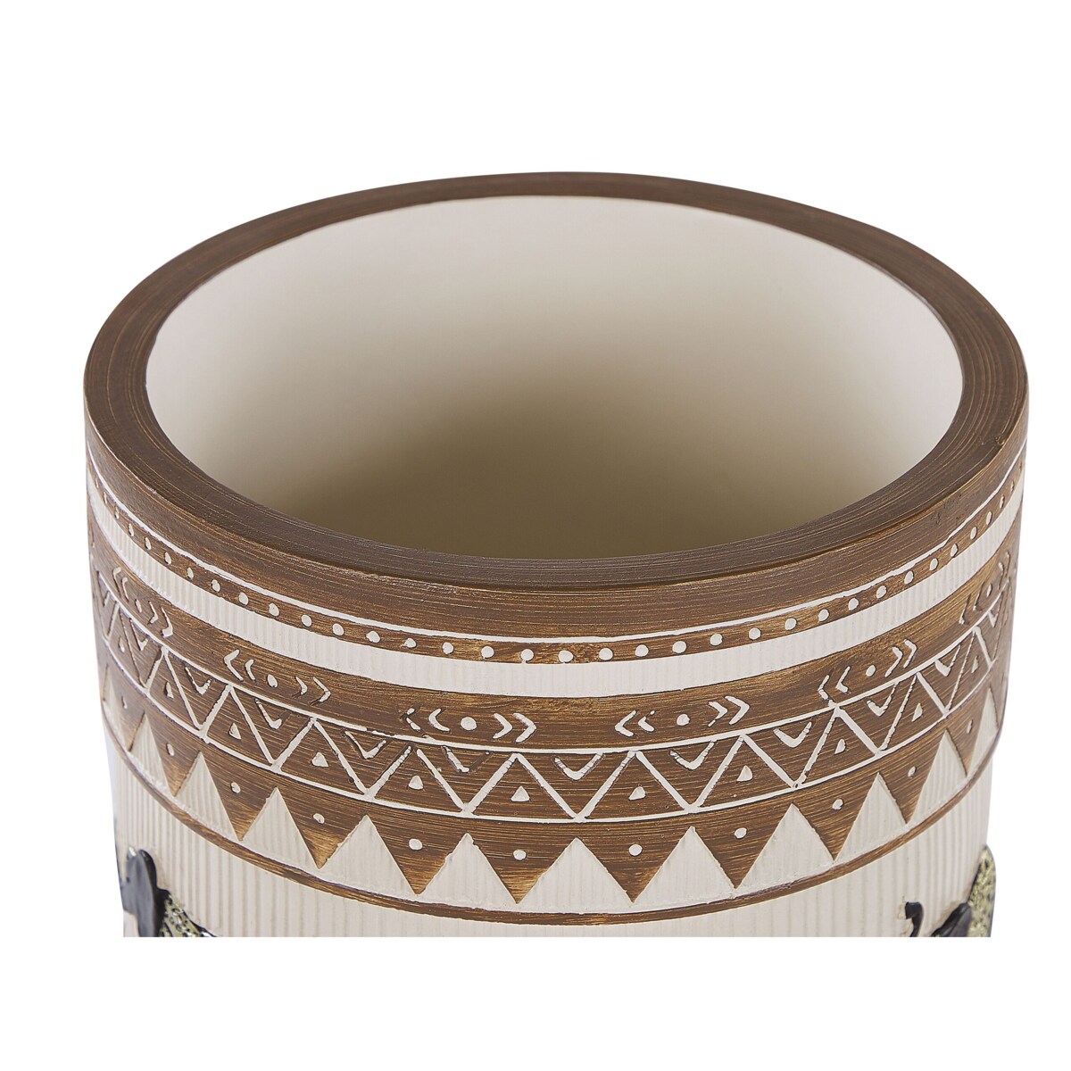 Doniczka na stojaku 22 x 22 x 43 cm beżowo-brązowa KOTTES