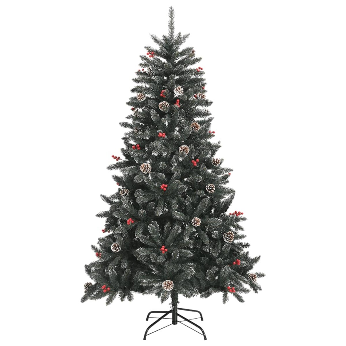 vidaXL Sztuczna choinka ze stojakiem, zielona, 150 cm, PVC