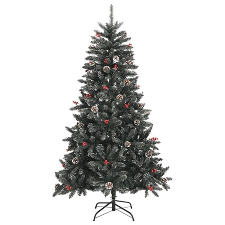 vidaXL Sztuczna choinka ze stojakiem, zielona, 150 cm, PVC