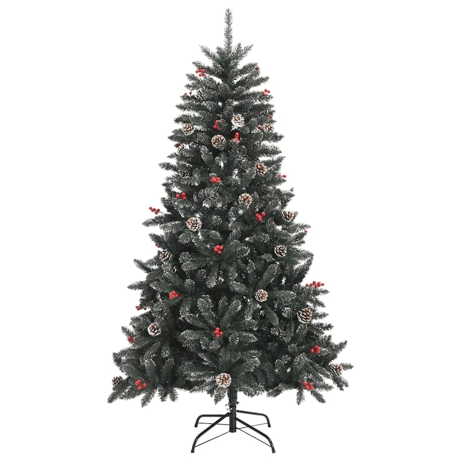 vidaXL Sztuczna choinka ze stojakiem, zielona, 150 cm, PVC