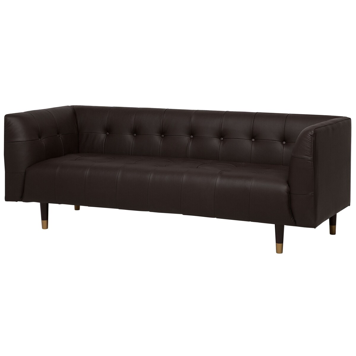 Sofa 3-osobowa skórzana brązowa BYSKE