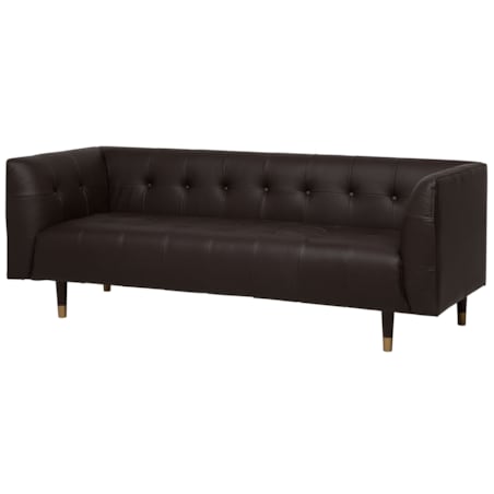 Sofa 3-osobowa skórzana brązowa BYSKE