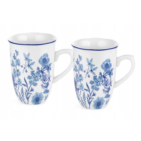 Zestaw 2x Kubek Ceramiczny 380 ml Kubki do Kawy Herbaty napoje Kwiaty boho