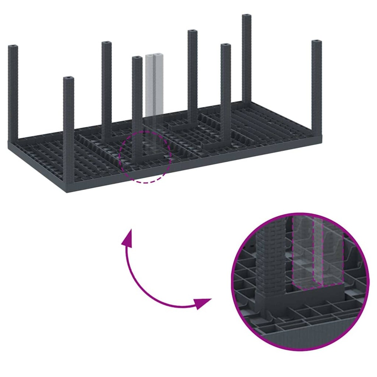 vidaXL Zestaw do jadalni w ogrodzie 7 pcs Antracyt Rattan Polt