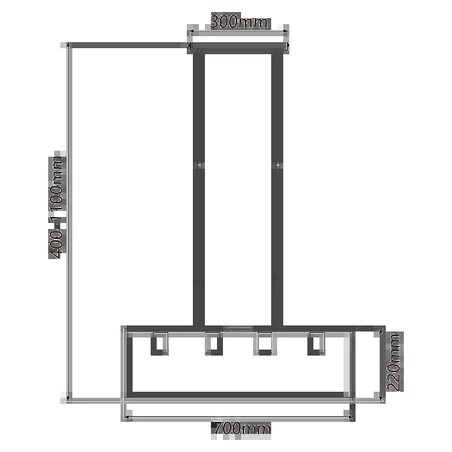 4-punktowa metalowa lampa wisząca z regulowanym drążkiem, e27 40-110 cm