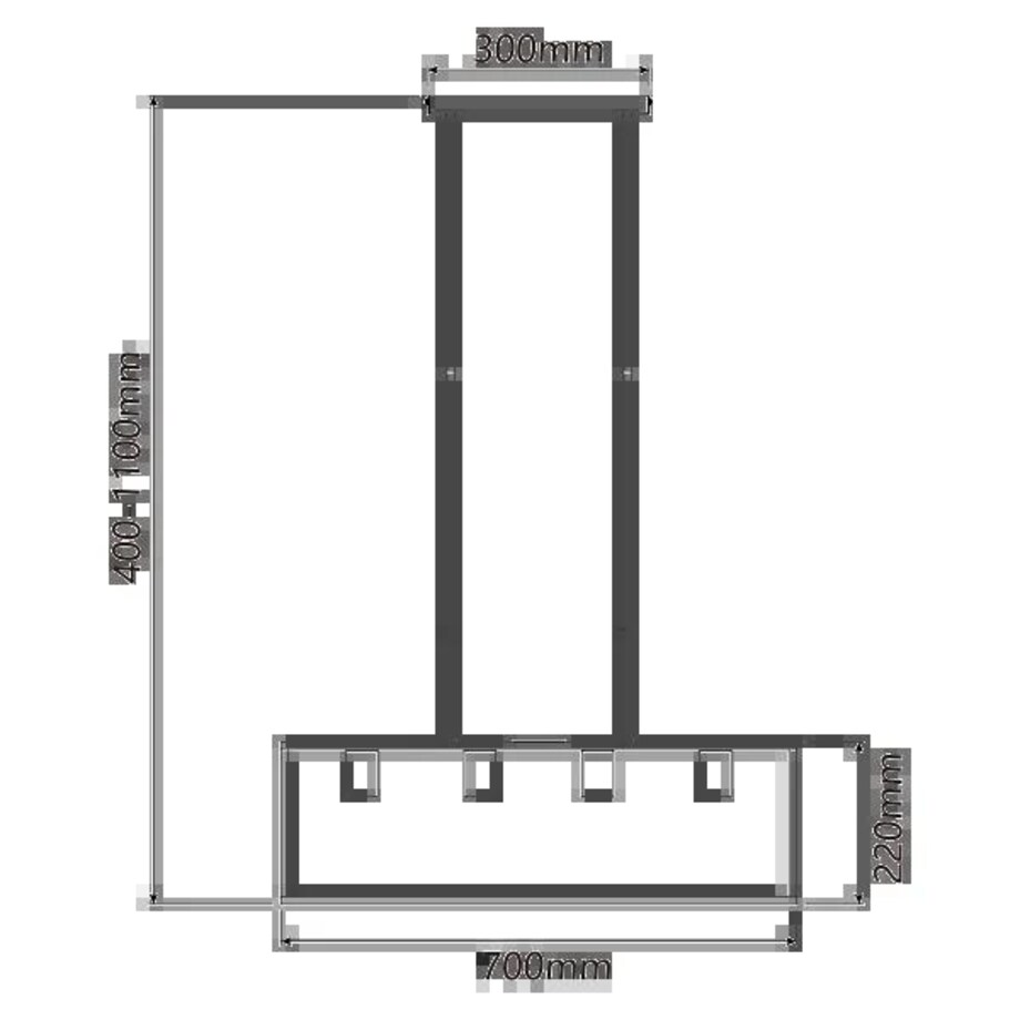 4-punktowa metalowa lampa wisząca z regulowanym drążkiem, e27 40-110 cm