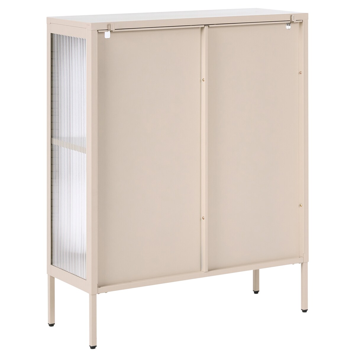 Szafka ze szklanymi drzwiami SARRE Metal 90 cm Beżowy