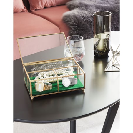 Szkatułka na biżuterię szklana złota SAINTES