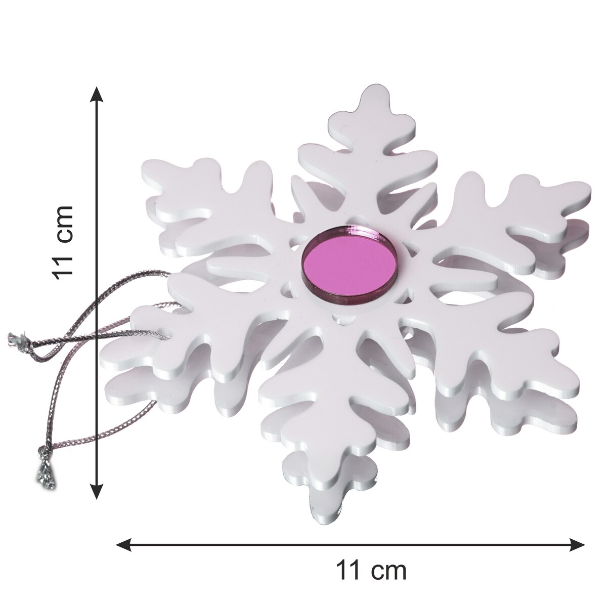Ozdoby bożonarodzeniowe Śnieżynki różowe 6szt.