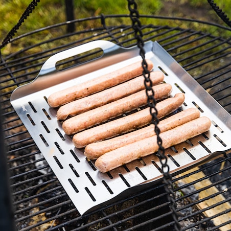 Tacka do grillowania, głęboka, 37x31x4.6cm, stal nierdzewna, KINGHOFF