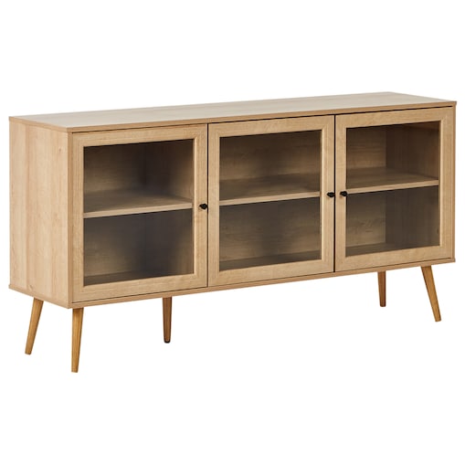 Szafka ze szklanymi drzwiami ALBANY 150 cm Jasnobrązowy