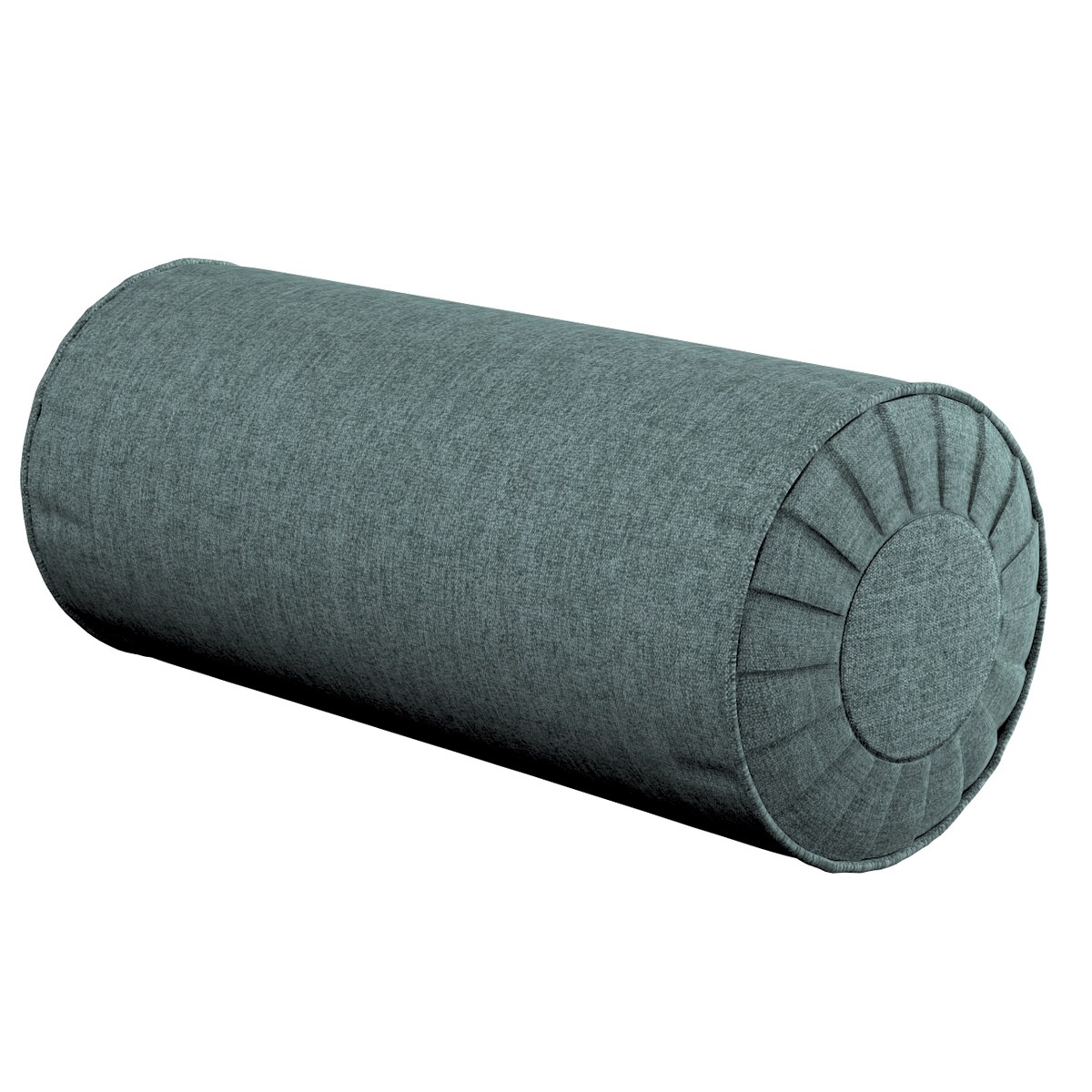 Poduszka wałek z zakładkami, szary błękit szenil, Ø20 x 50 cm, City