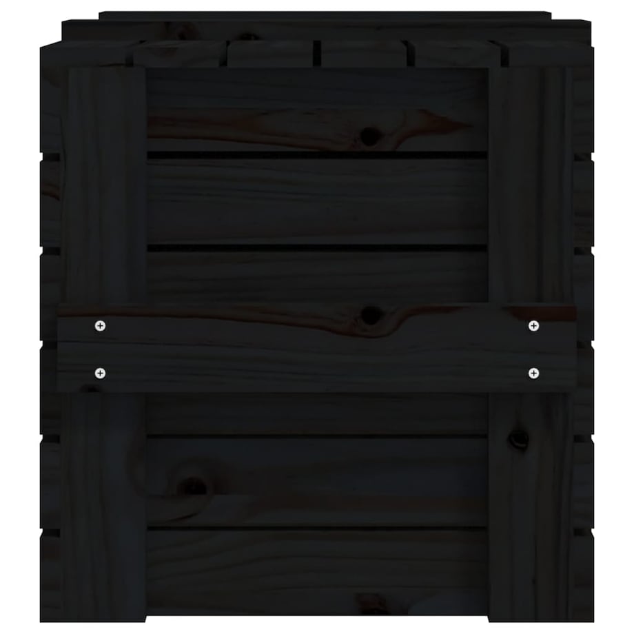 vidaXL Skrzynia do przechowywania, czarna, 58x40,5x42 cm, lita sosna
