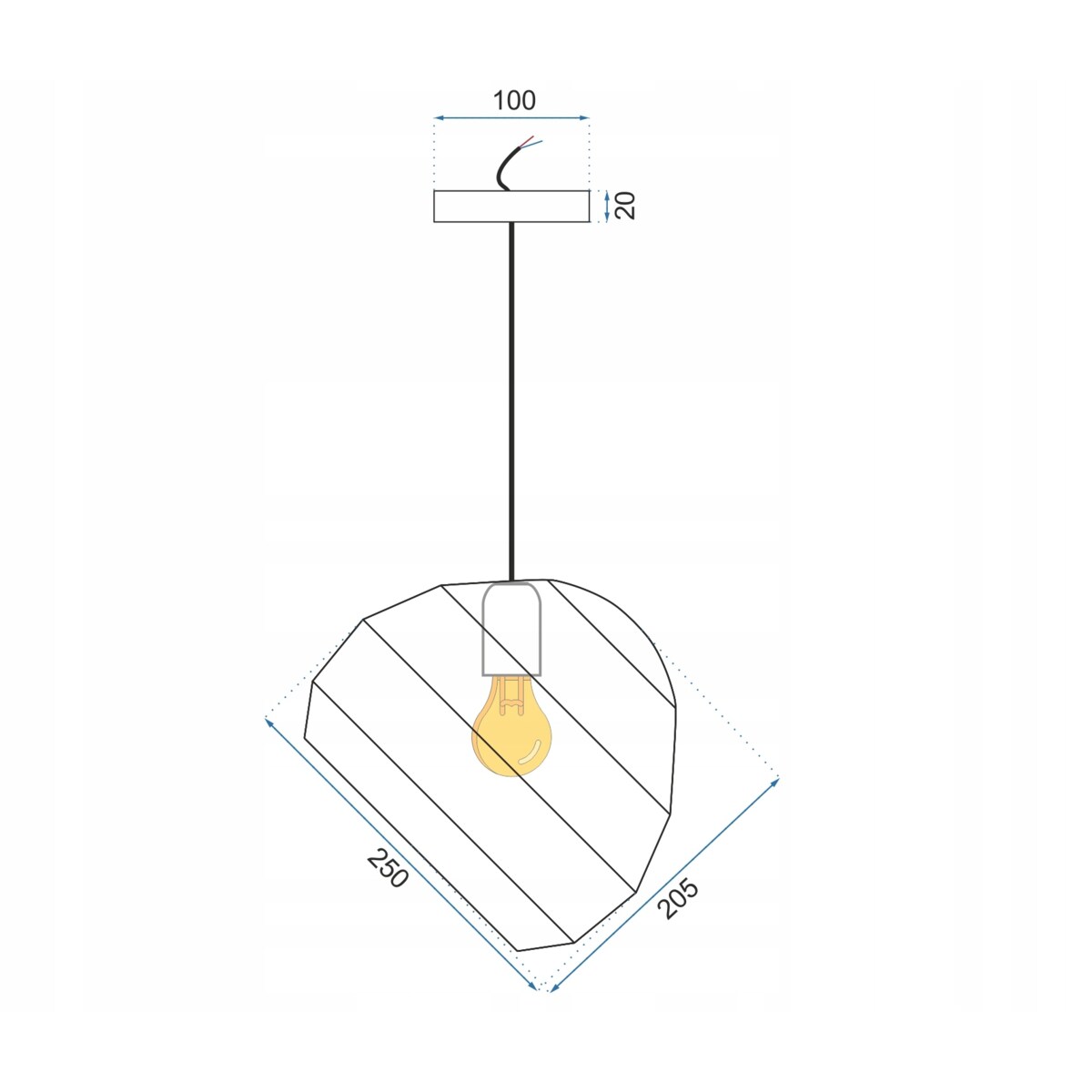 Lampa Sufitowa Wisząca Styl Czarna Metalowa