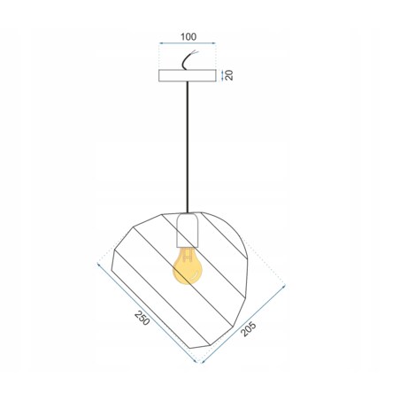 Lampa Sufitowa Wisząca Styl Czarna Metalowa