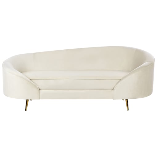 Sofa dla 2 osób SAVAR Welur Jasnobeżowy