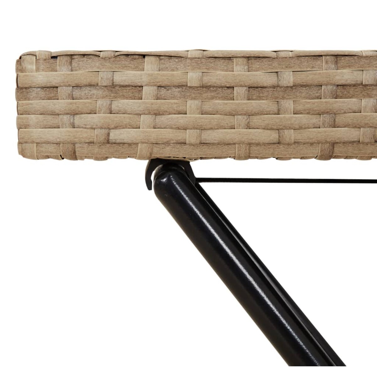 vidaXL Składany stolik z tacą, beżowy, 65x40x75 cm, polirattan