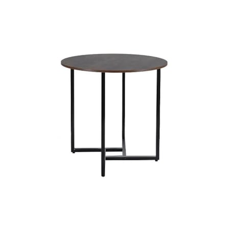 Stół okrągły ALTO II 80x80 brąz rustykalny/czarny