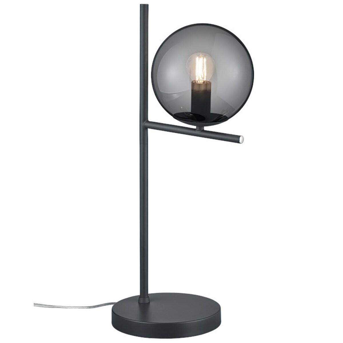 Modernistyczna LAMPA stołowa PURE 502000142 Trio szklana LAMPKA stojąca kula grafitowa przydymiona